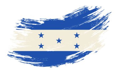 Honduras flag grunge brush background. Vector illustration.