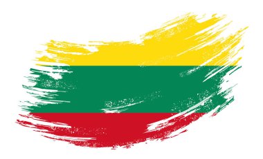 Lithuanian flag grunge brush background. Vector illustration. clipart