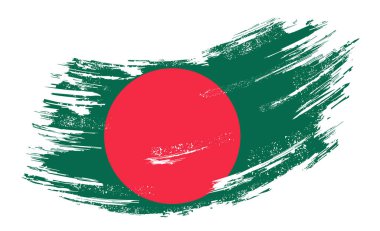 Bangladeshi flag grunge brush background. Vector illustration.