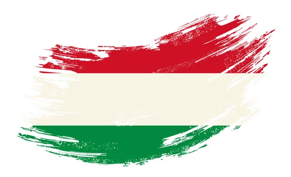 Bandera húngara grunge brush background. Ilustración vectorial . — Archivo Imágenes Vectoriales