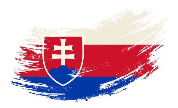 Eslovaquia bandera grunge cepillo fondo. Ilustración vectorial . — Vector de stock