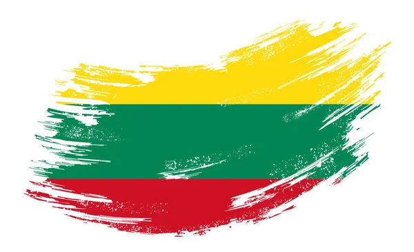 Lithuanian flag grunge brush background. Vector illustration. — Wektor stockowy