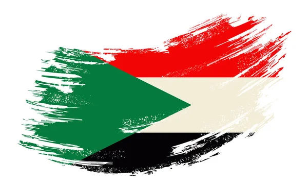 Bandeira sudanesa grunge escova de fundo. Ilustração vetorial . — Vetor de Stock