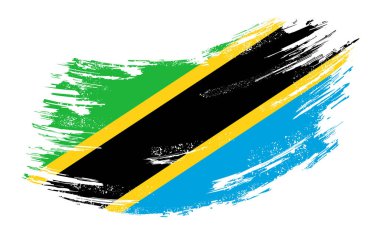 Tanzanian flag grunge brush background. Vector illustration.