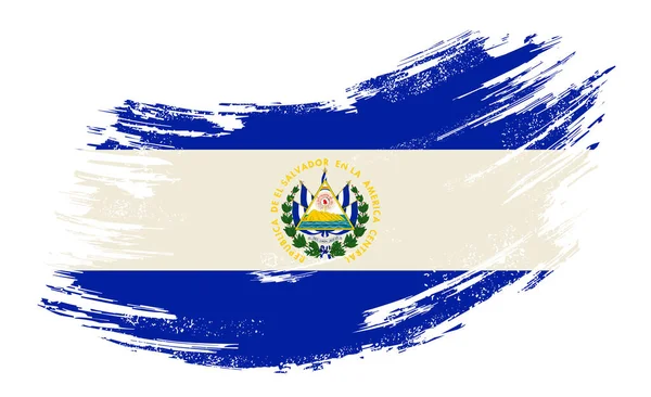 Bandera de El Salvador grunge brush background. Ilustración vectorial . — Vector de stock