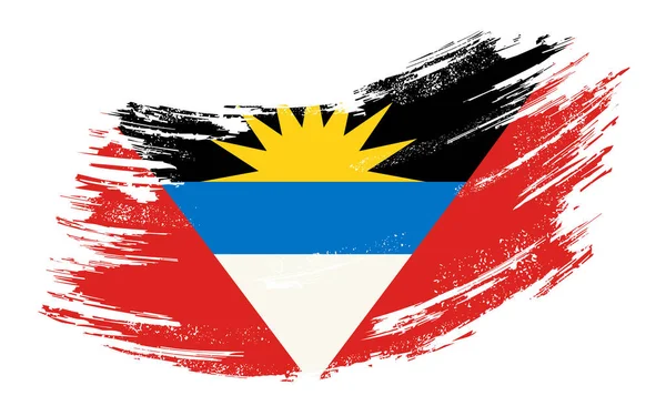 Antigua and Barbuda flag grunge brush background. Vector illustration. — Stock Vector