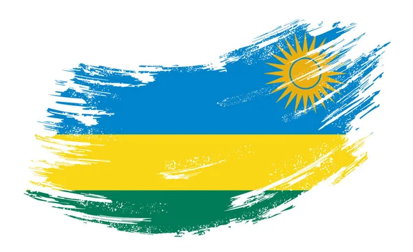 Rwandan flag grunge brush background. Vector illustration. — Stock vektor