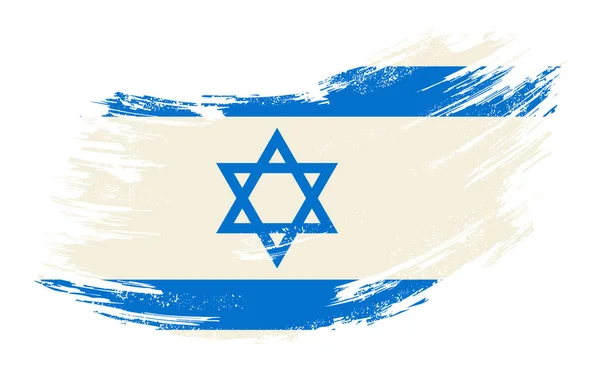 Latar belakang kuas bendera Israel. Ilustrasi vektor . - Stok Vektor