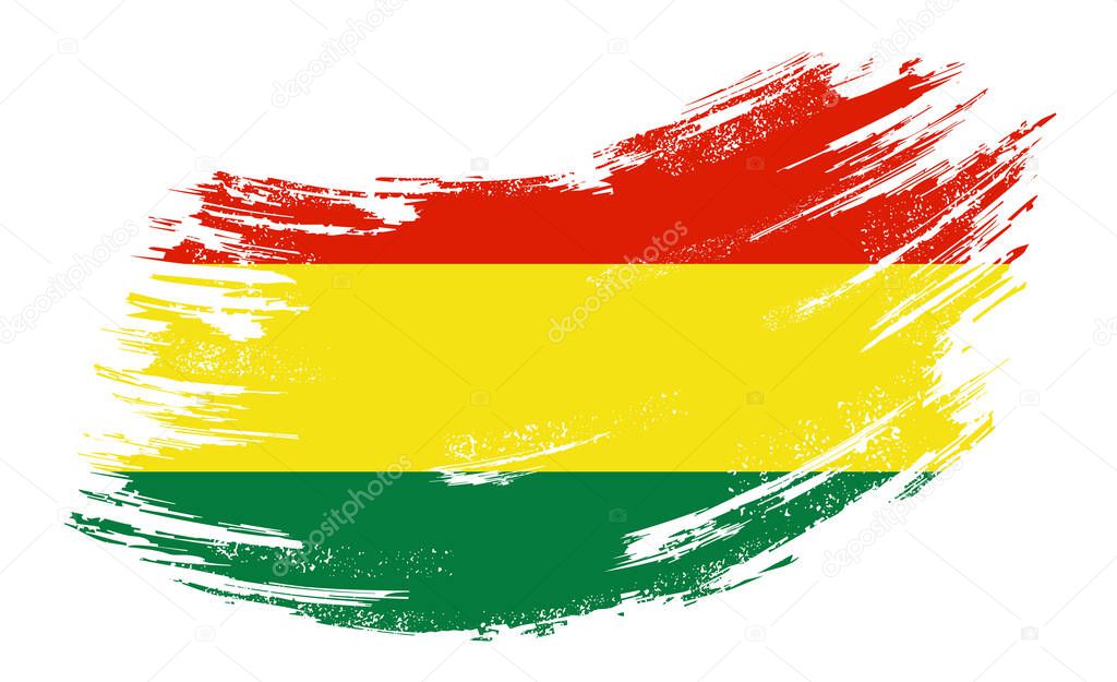 Bolivian flag grunge brush background. Vector illustration.