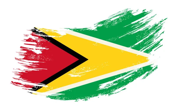 Guyanan flag grunge brush background. Vector illustration. — Stock Vector