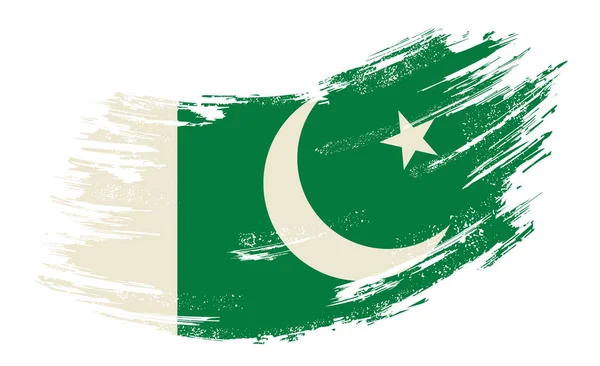 Pakistaanse vlag grunge borstel achtergrond. Vectorillustratie. — Stockvector