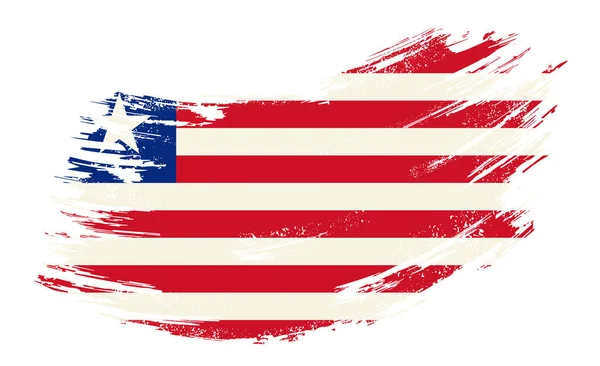 Liberian flag grunge brush background. Vector illustration. — 图库矢量图片