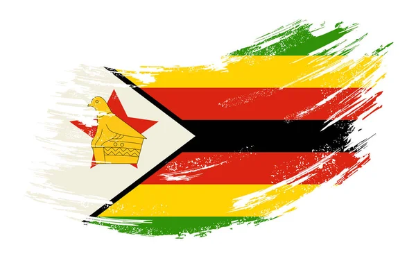 Zimbabwean flag grunge brush background. Vector illustration. — Stockvektor