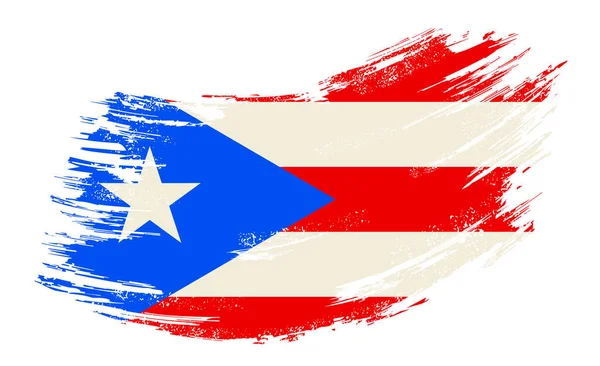 Puerto Rican flag grunge brush background. Vector illustration. — Stok Vektör