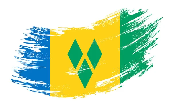 Saint Vincent and the Grenadines flag grunge brush background. Vector illustration. — Stock Vector