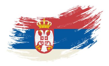 Serbian flag grunge brush background. Vector illustration. clipart