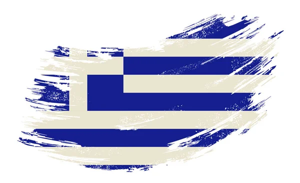 Greek flag grunge brush background. Vector illustration. — стоковий вектор