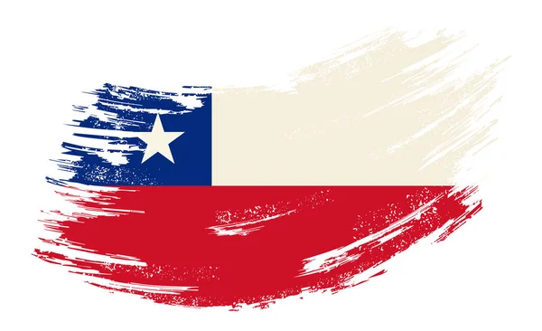 Chilean flag grunge brush background. Vector illustration. — Stok Vektör
