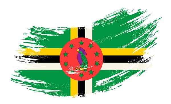 Dominikanska flagga grunge borste bakgrund. Vektorillustration. — Stock vektor