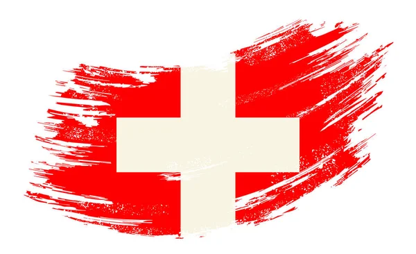 Sfondo pennello bandiera svizzera grunge. Illustrazione vettoriale . — Vettoriale Stock