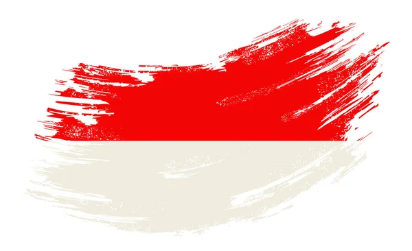 Indonesian flag grunge brush background. Vector illustration. — Stok Vektör