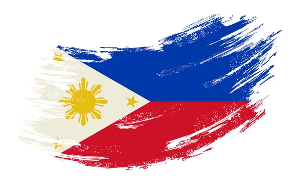 Philippines flag grunge brush background. Vector illustration.