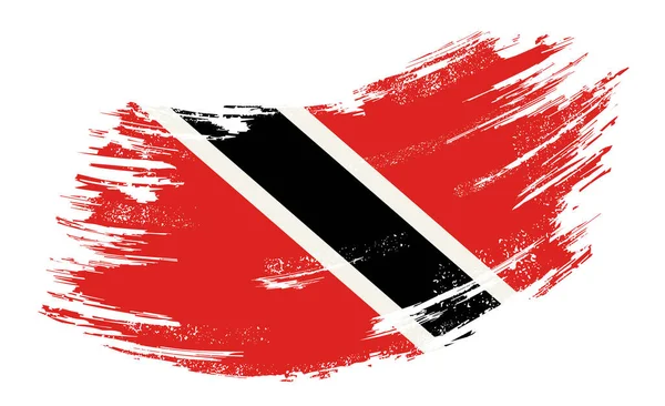 Тринидад и Тобаго флаг гранж кисти фон. Векторная иллюстрация . — стоковый вектор