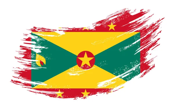 Grenada flag grunge brush background. Vector illustration. — Stock vektor