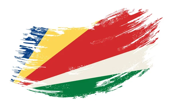 Seychelles flag grunge brush background. Vector illustration. — 스톡 벡터