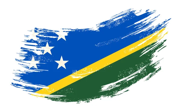 Solomon Islands flag grunge brush background. Vector illustration. — Stockvector