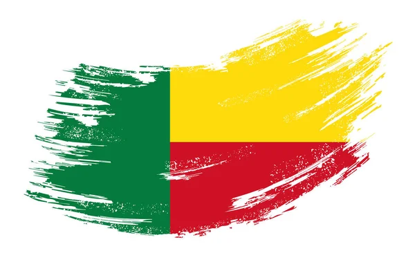 Benin flag grunge brush background. Vector illustration. — Διανυσματικό Αρχείο