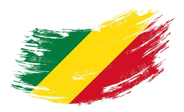 Bandeira congolesa grunge escova de fundo. Ilustração vetorial . — Vetor de Stock