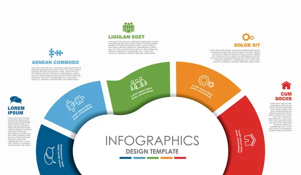 Modèle de conception infographique avec place pour vos données. Illustration vectorielle. — Image vectorielle