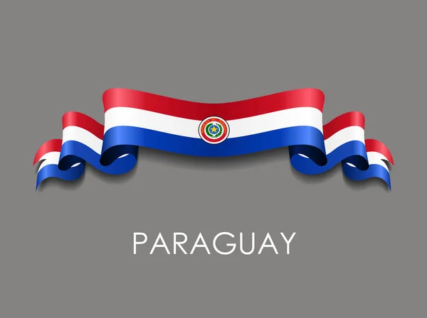 Paraguayische Flagge welliges Band Hintergrund. Vektorillustration. — Stockvektor