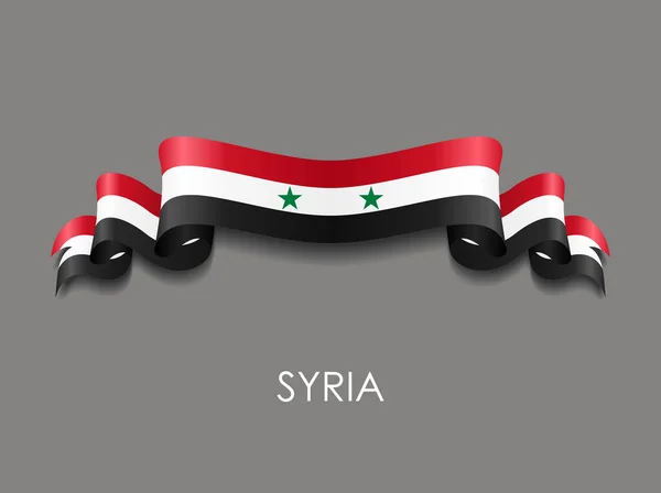 Bandeira síria fundo fita ondulada. Ilustração vetorial . — Vetor de Stock