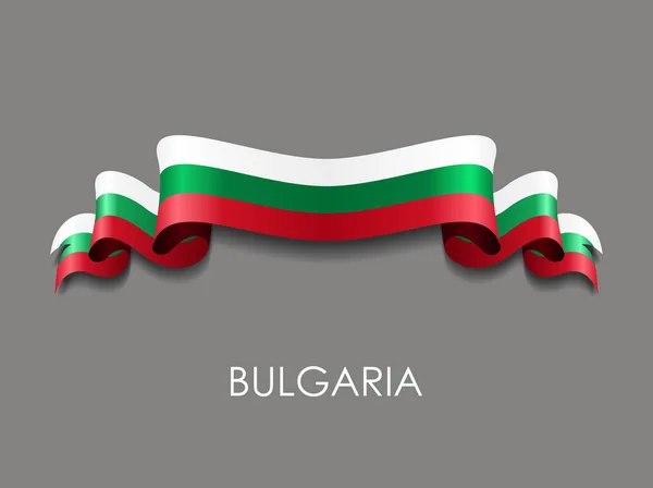 Bandeira búlgara fundo fita ondulada. Ilustração vetorial . —  Vetores de Stock