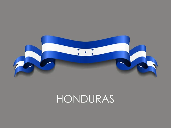 ホンジュラスの旗の波状リボン背景。ベクトル図. — ストックベクタ
