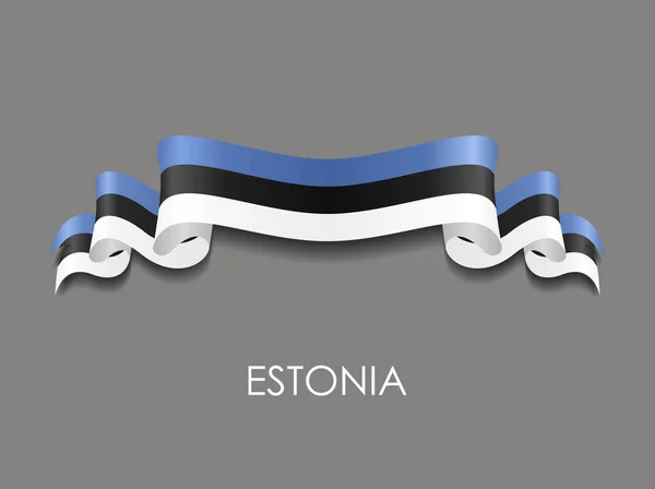 Drapeau estonien ondulé fond de ruban. Illustration vectorielle . — Image vectorielle