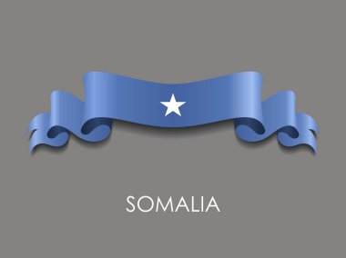 Somali bayrağı dalgalı şerit arka plan. Vektör çizim.