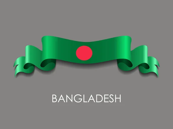 バングラデシュの国旗波状リボンの背景。ベクターイラスト. — ストックベクタ