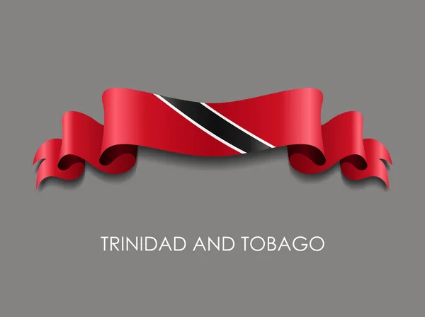 Trinidad en Tobago vlag golvend lint achtergrond. Vectorillustratie. — Stockvector