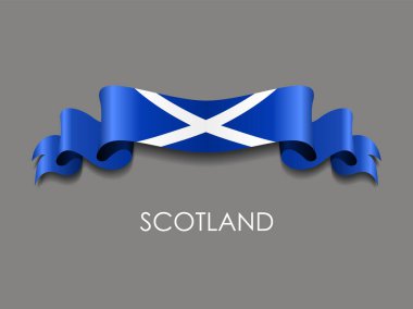 Scottish flag wavy ribbon background. Vector illustration. clipart