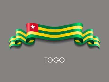 Togo dalgalı şerit arka plan bayrak. Vektör çizim.