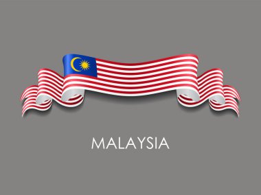 Malaysian flag wavy ribbon background. Vector illustration. clipart