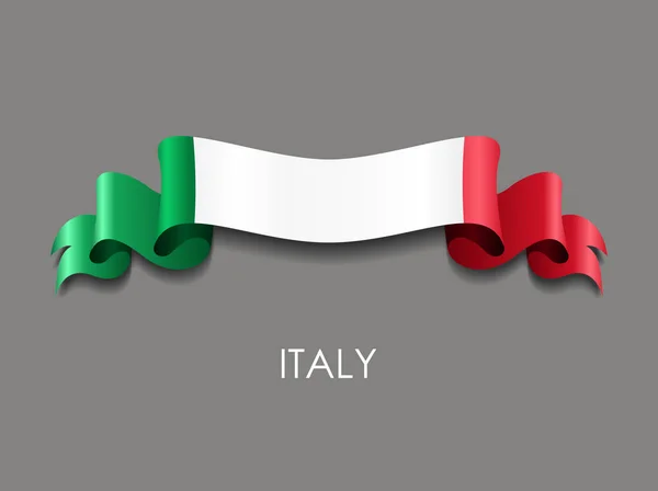 Fondo ondulado de la cinta de la bandera italiana. Ilustración vectorial . — Archivo Imágenes Vectoriales