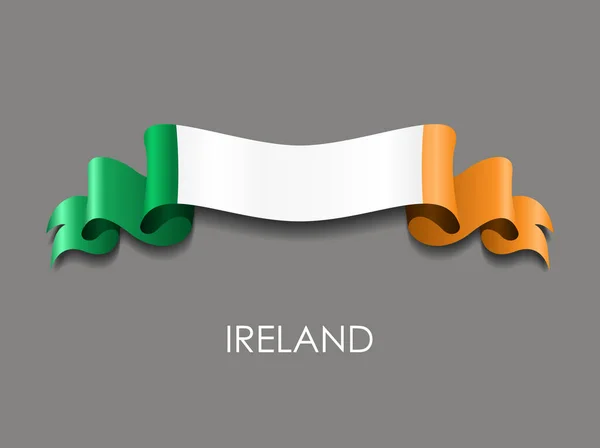 Drapeau irlandais ondulé fond de ruban. Illustration vectorielle . — Image vectorielle