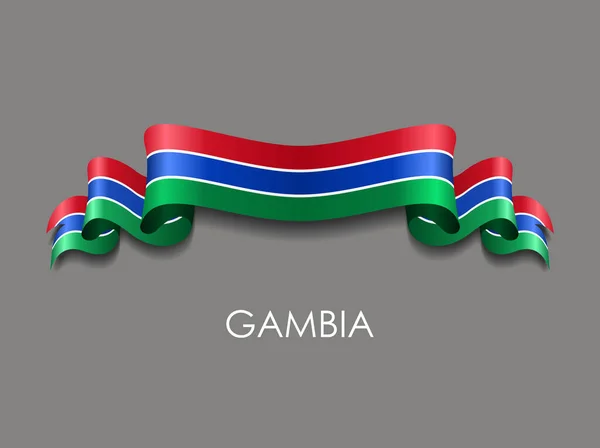 Bandera de Gambia ondulada cinta de fondo. Ilustración vectorial . — Archivo Imágenes Vectoriales