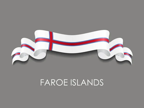 Îles Féroé drapeau ondulé ruban arrière-plan. Illustration vectorielle . — Image vectorielle