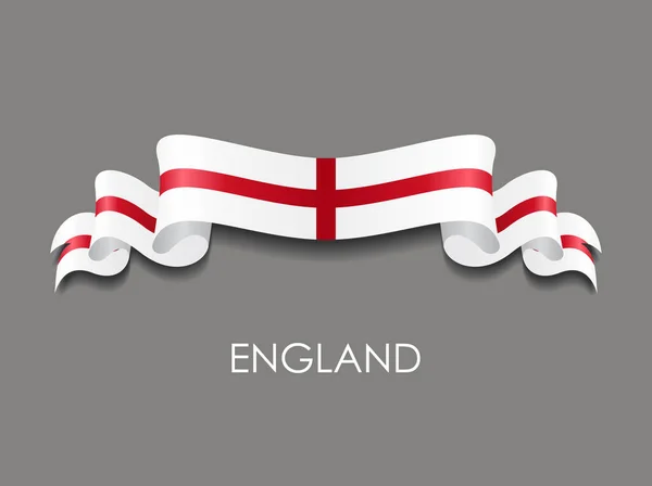 Bandeira inglesa fundo fita ondulada. Ilustração vetorial . — Vetor de Stock