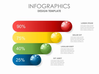 Verileriniz için yer alan bilgi tasarım şablonu. Vektör illüstrasyonu.